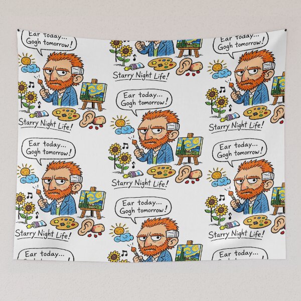 Item preview, Van Gogh Hand-Writings Cartoon Starry Night Life designed and sold by Arte Cartoon From TagTeam Group.