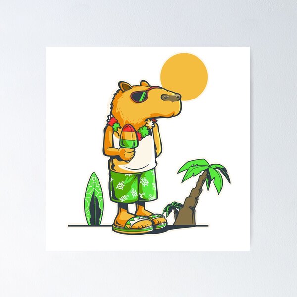Item preview, Capybara at the beach designed and sold by TomiAx.