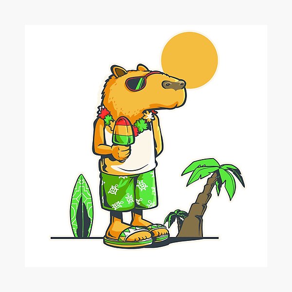 Item preview, Capybara at the beach designed and sold by TomiAx.