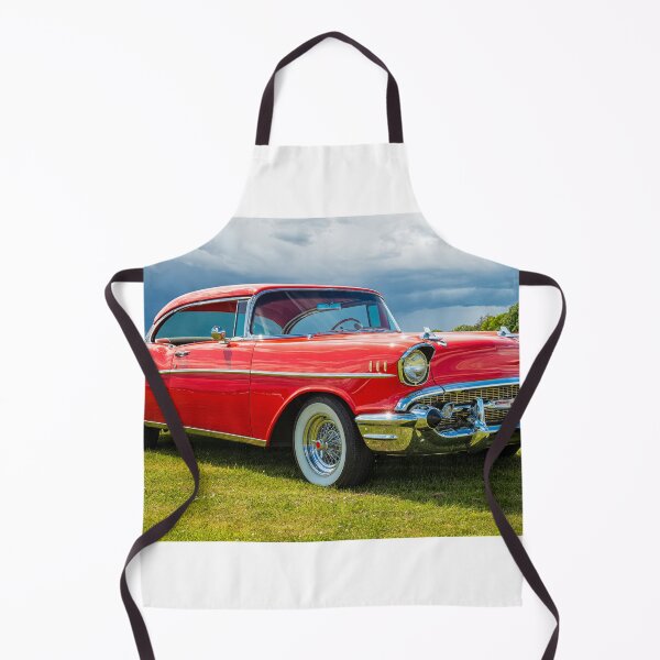 Item preview, Classic Red 1950s American Vintage Car on Green Field designed and sold by rbgart.