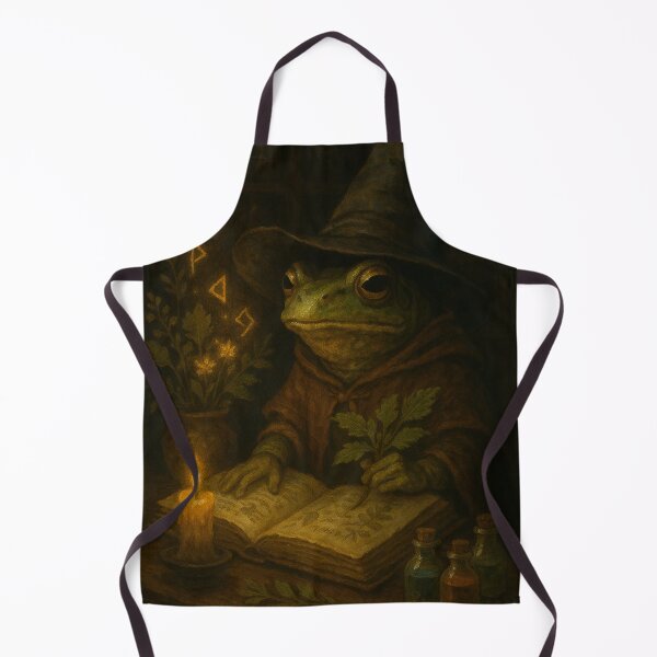 Item preview, Frog Witch Herbalist – Cozy Fantasy Illustration designed and sold by LuxuryApparels.