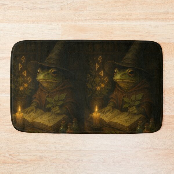 Item preview, Frog Witch Herbalist – Cozy Fantasy Illustration designed and sold by LuxuryApparels.