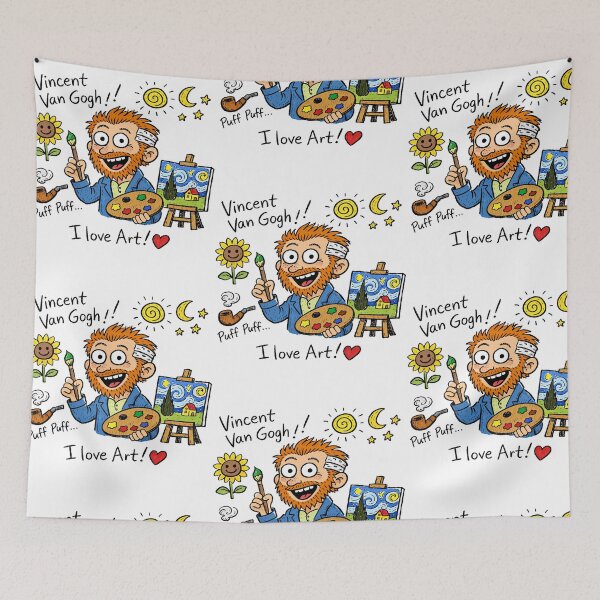 Item preview, Vincent Van Gogh Hand-Writings Cartoon I LOVE ART designed and sold by Arte Cartoon From TagTeam Group.