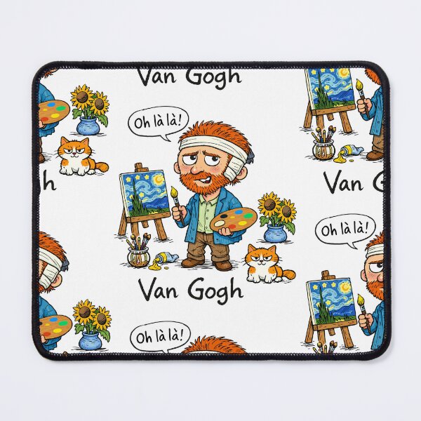 Item preview, Vincent Van Gogh Hand-Writings Cartoon Oh la La with my cat designed and sold by Arte Cartoon From TagTeam Group.