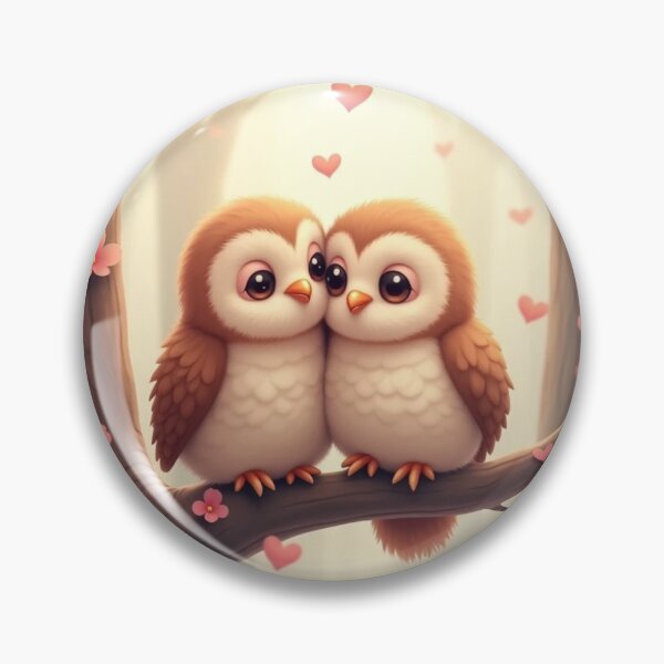 Item preview, Valentine birds cute owl art designed and sold by RedOrBlueIts4U.