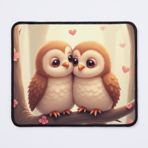 Item preview, Valentine birds cute owl art designed and sold by RedOrBlueIts4U.