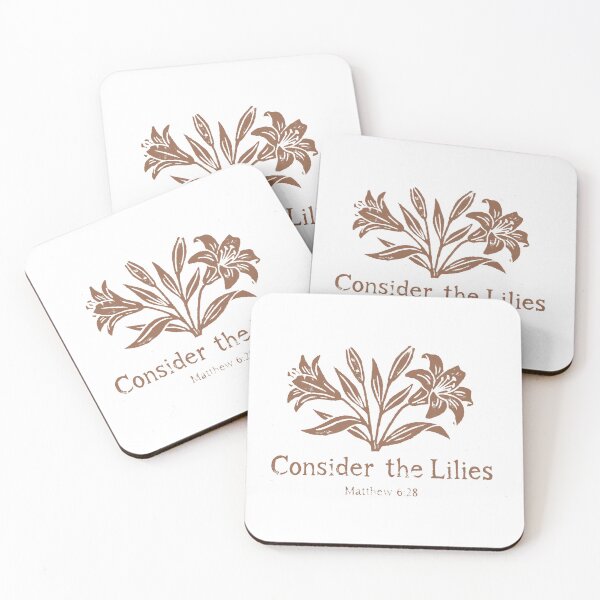 Item preview, Consider the Lilies | Matthew 6:28 Bible Verse Floral Art designed and sold by Blessed Be Your Name.