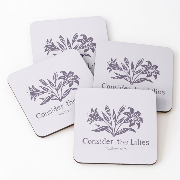 Item preview, Consider the Lilies | Matthew 6:28 Bible Verse Floral Art designed and sold by Blessed Be Your Name.