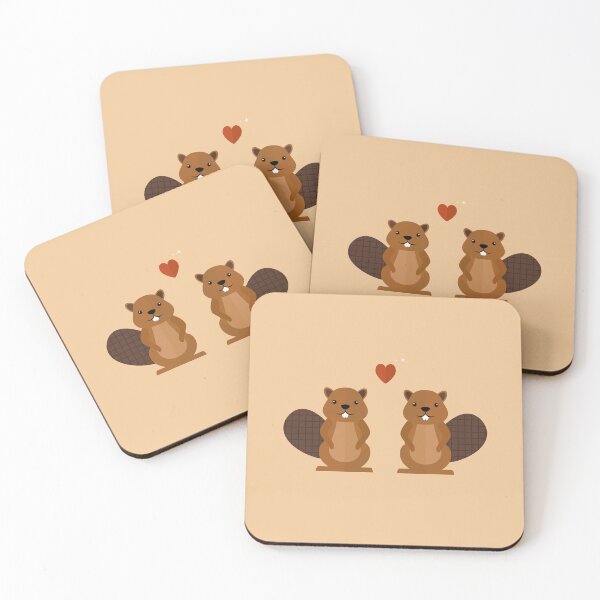 Item preview, Beavers in love on orange designed and sold by reneesillus.