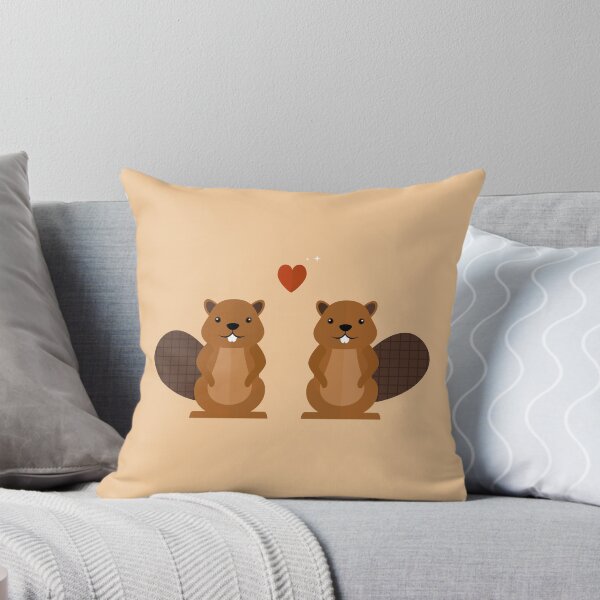 Item preview, Beavers in love on orange designed and sold by reneesillus.