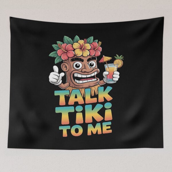 Item preview, tiki cocktail - sippin spirits shirt - island home - vacation at home - staycation mode - tropical couch vibes – party dad – Tropical dad - angry tiki - grumpy island - tropical rage - tiki dark designed and sold by JansenGS.
