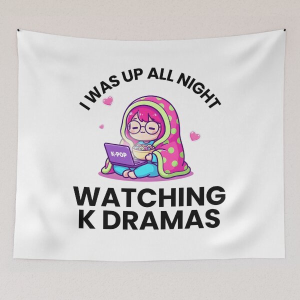 Item preview, I Was Up All Night Watching Korean Drama Cute Cartoon  designed and sold by AmyLeeKawaii.