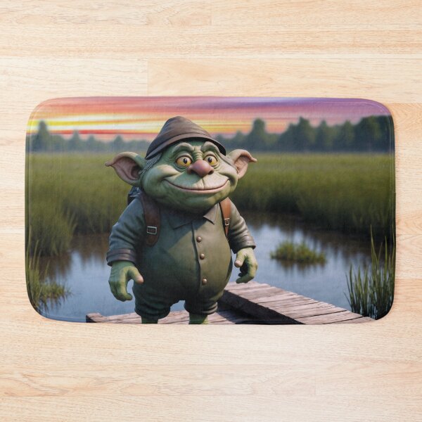 Item preview, Friendly gnome by the lake – Magical fantasy illustration designed and sold by Mauswohn.