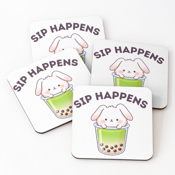 Item preview, Bubble Tea Bunny "Sip Happens"  designed and sold by AmyLeeKawaii.