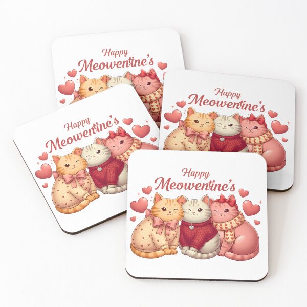 Item preview, Happy Meowentines Cute Valentine Cat Lovers designed and sold by AmyLeeKawaii.