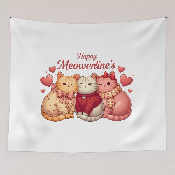 Item preview, Happy Meowentines Cute Valentine Cat Lovers designed and sold by AmyLeeKawaii.