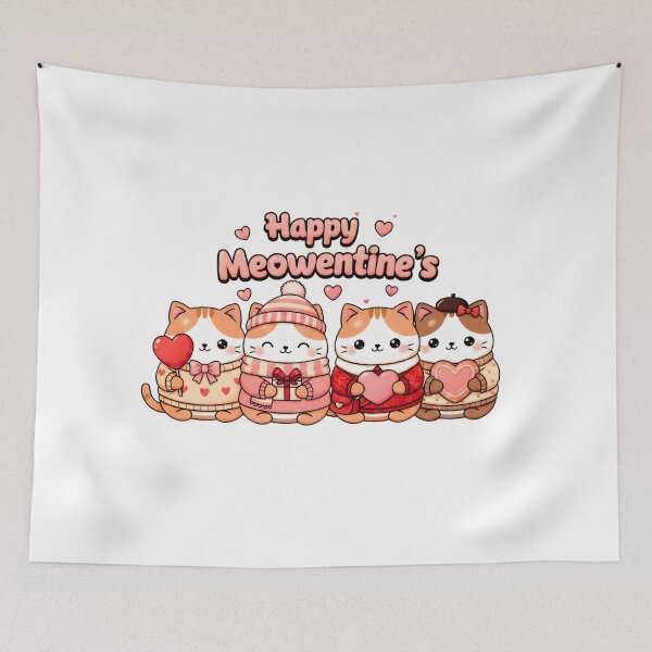 Item preview, Happy Meowentines Kawaii Cat Valentine Lovers designed and sold by AmyLeeKawaii.
