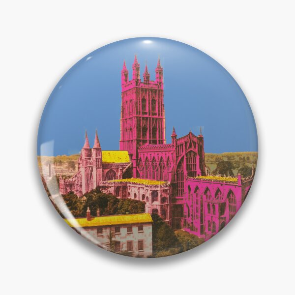 Artikelvorschau, Gloucester Cathedral Pop Art – Historische Architektur Pink entworfen und verkauft von Mauswohn.