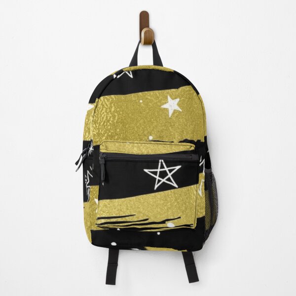 Item preview, Luxury Gold Brush Stripes and Stars - Aesthetic Black & Gold Pattern designed and sold by T-I-D-E.