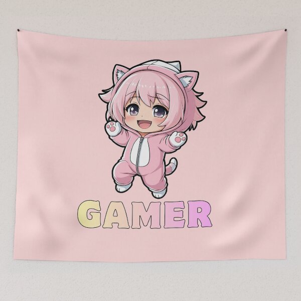 Item preview, Cute Chibi Gamer Girl – Animated Style designed and sold by Rasheedaholik.