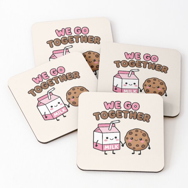 Item preview, We Go Together - Milk and Cookies Cute Couples Valentine designed and sold by Aura Art Studio.
