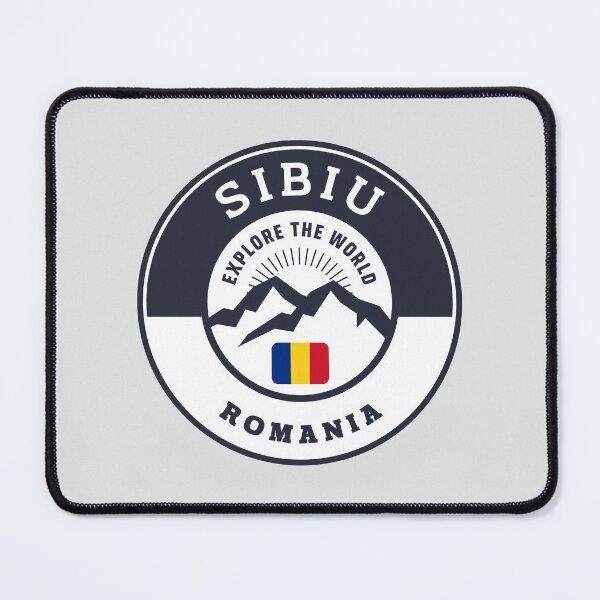 Item preview, Sibiu Romania | Black and White Travel Crest designed and sold by World Designs.