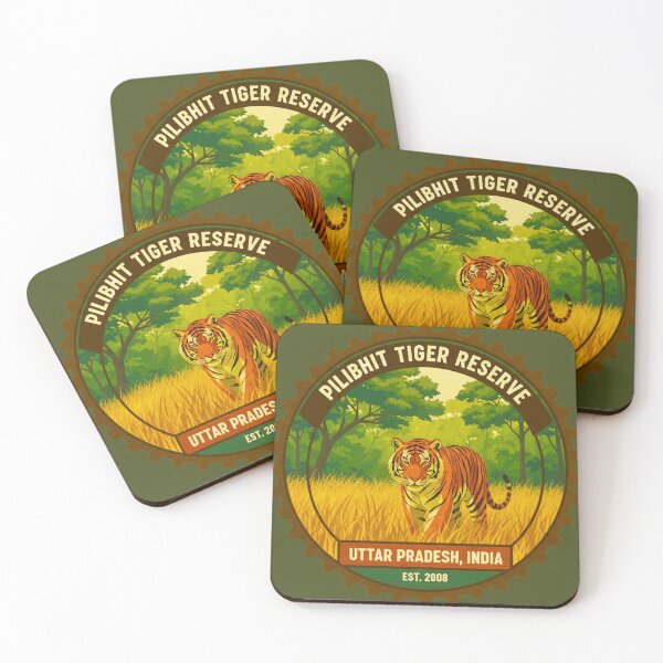 Item preview, Vintage Pilibhit Tiger Reserve India Bengal Tiger Wildlife Safari Art designed and sold by MT-Hub | Cute Aesthetic Art, Stickers & Phone Cases.