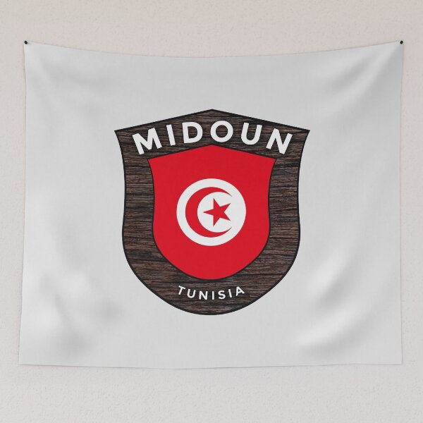 Item preview, Midoun Tunisia | Flag Shield Travel Emblem designed and sold by World Designs.