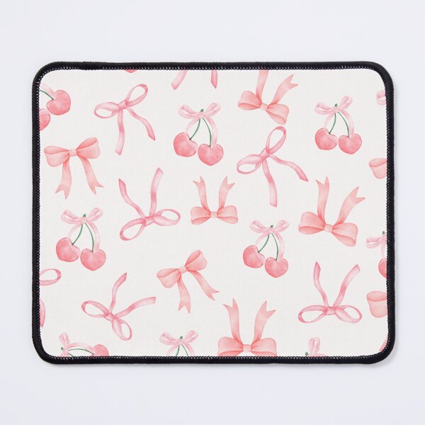 Item preview, Pink Red and Cream Aesthetic Whimsical Watercolour Cherries and Bows designed and sold by CelestialEmber.