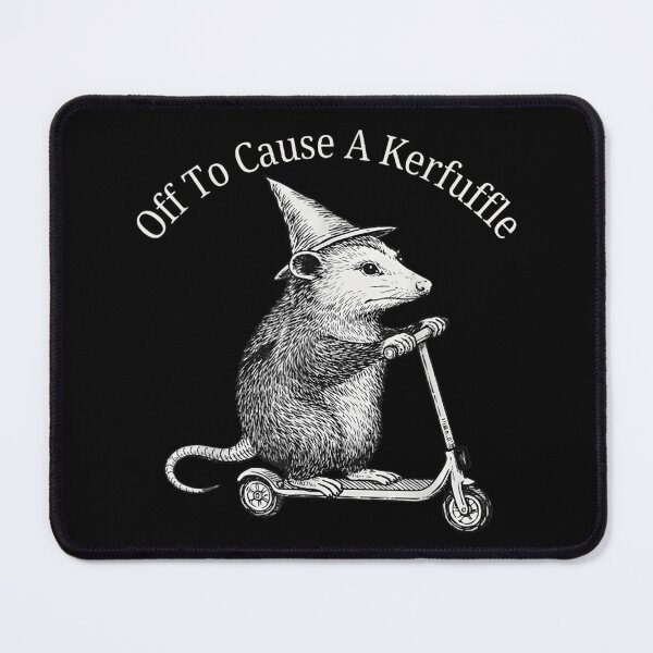 Item preview, Off To Cause A Kerfuffle Opossum Riding Kick Scooter Wearing Hat designed and sold by RannaHile.