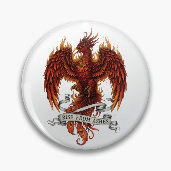 Item preview, Phoenix Rising Art – Rise from Ashes, Transformation Rebirth Recovery Resilience Tattoo Design designed and sold by Luminari Creations.