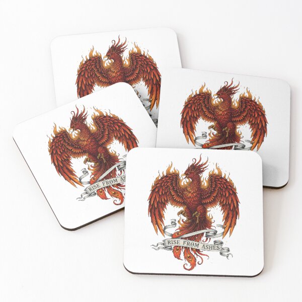 Item preview, Phoenix Rising Art – Rise from Ashes, Transformation Rebirth Recovery Resilience Tattoo Design designed and sold by Luminari Creations.