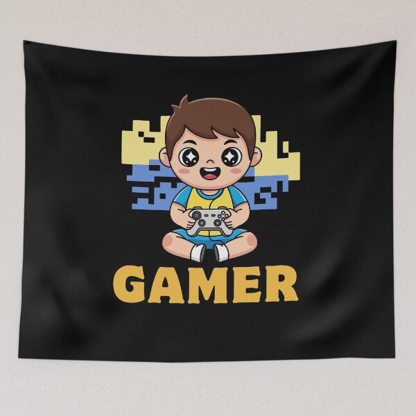 Item preview, Gamer Boy – Cute Cartoon Gaming designed and sold by Rasheedaholik.