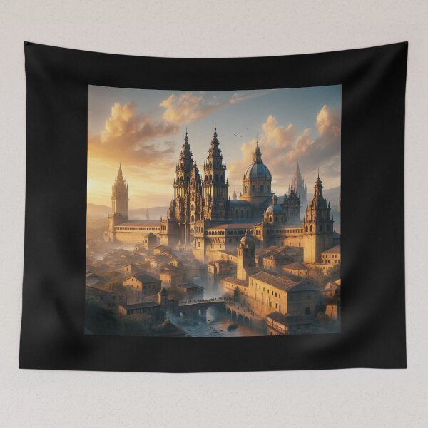 Item preview, Golden Dawn Over a Medieval City designed and sold by Sybille-Yates.