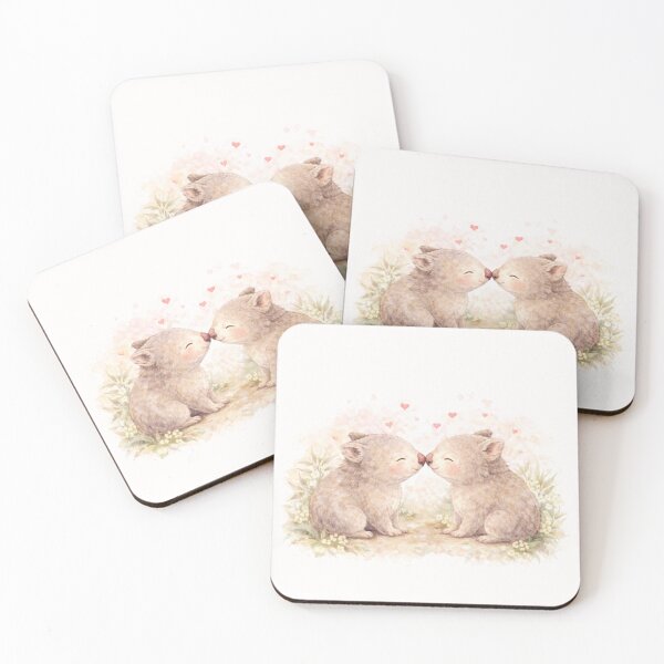 Item preview, Wombat Love – Cute Couple - Love You Forever Watercolour designed and sold by inspired-works.