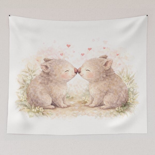 Item preview, Wombat Love – Cute Couple - Love You Forever Watercolour designed and sold by inspired-works.