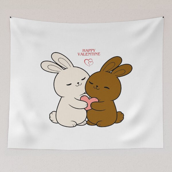Item preview, Happy Valentine And Sweet Bunnies. designed and sold by Dinasshop.