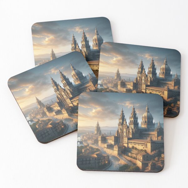 Item preview, Golden Dusk Over a Medieval City designed and sold by Sybille-Yates.