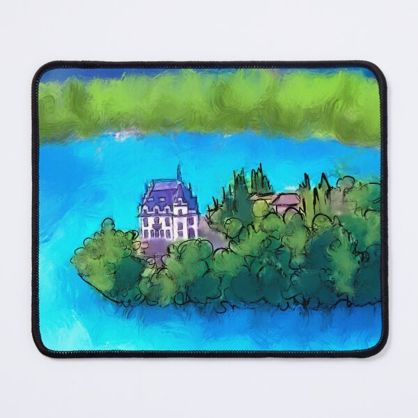 Item preview, Castle in Blue — A Quiet Swiss Lakescape designed and sold by Fun In The Sun .