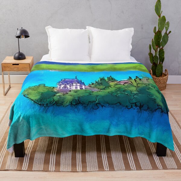 Item preview, Castle in Blue — A Quiet Swiss Lakescape designed and sold by Fun In The Sun .