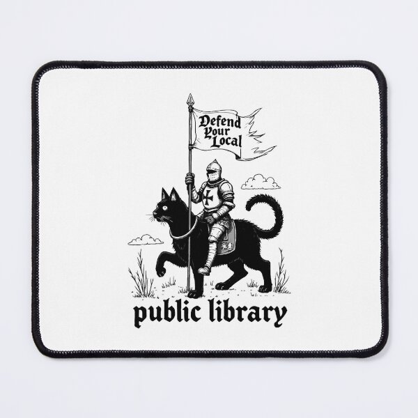 Item preview, Defend Local Public Library Cat Knight designed and sold by barrycantre11.