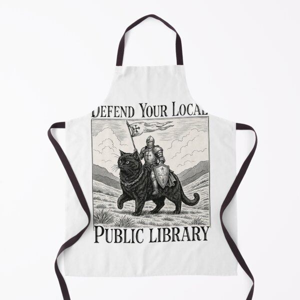 Item preview, Defend Local Public Library Cat Knight designed and sold by barrycantre11.
