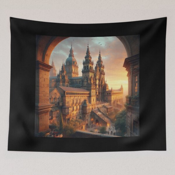 Item preview, Golden Dusk Over a Medieval City with Arch designed and sold by Sybille-Yates.