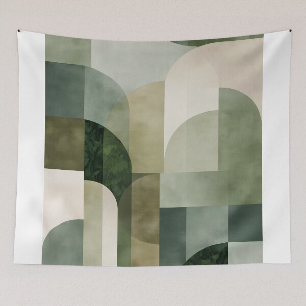 Item preview, Geometric Green Shapes boho designed and sold by lautir.
