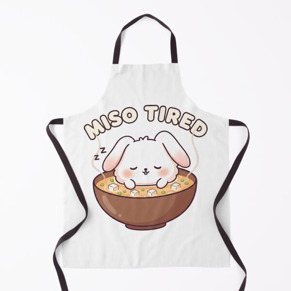 Item preview, Miso Tired Bunny Eating Miso Soup- Funny Japanese Food Bunny Design designed and sold by AmyLeeKawaii.