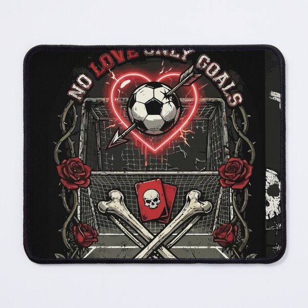 Item preview, No Love Only Goals - Gothic Anti Valentine Soccer Football Skull designed and sold by devilfronty.