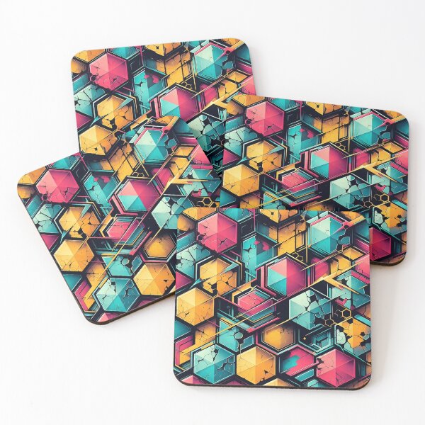 Item preview, Neon Hex Grid Chaos designed and sold by Chic_Clip_Craft.