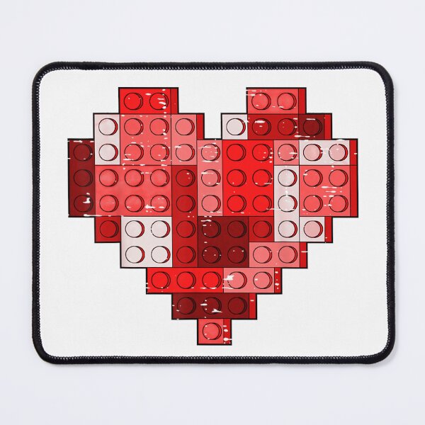 Item preview, Red Building Blocks Toy Bricks Heart Shape Creative Play Graphic Art designed and sold by RannaHile.