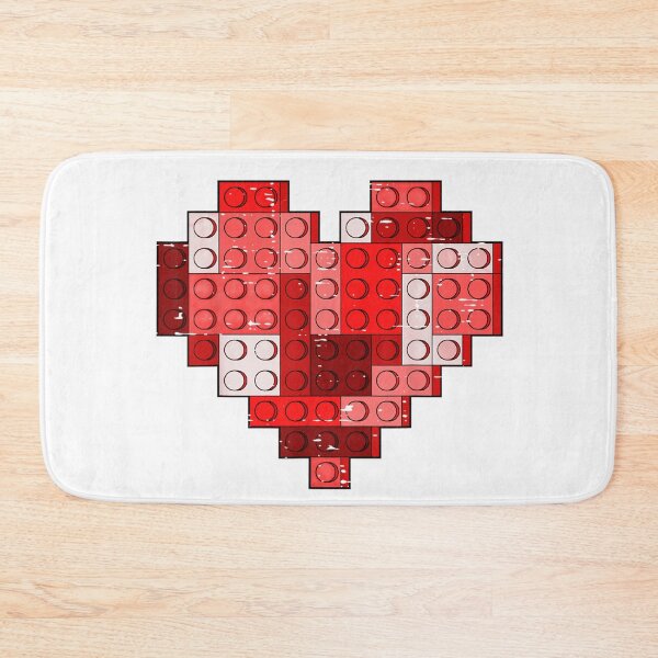 Item preview, Red Building Blocks Toy Bricks Heart Shape Creative Play Graphic Art designed and sold by RannaHile.