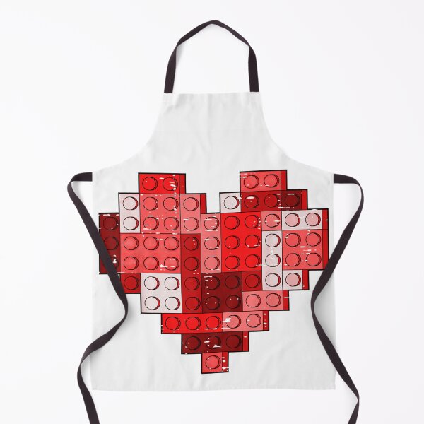Item preview, Red Building Blocks Toy Bricks Heart Shape Creative Play Graphic Art designed and sold by RannaHile.